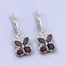 Load image into Gallery viewer, 2.60 Carat Genuine Garnet .925 Sterling Silver Earrings