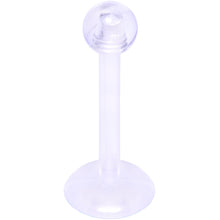 Load image into Gallery viewer, 16G 3/8 Clear Flexible Bioplast Labret Monroe Tragus Retainer