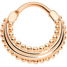 Load image into Gallery viewer, 16G 3/8 Rose Gold Tone Delicate Dots Hinged Septum Ring