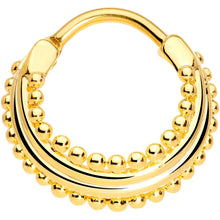 Load image into Gallery viewer, 16G 3/8 Gold Tone Delicate Dots Hinged Septum Ring