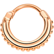 Load image into Gallery viewer, 16G 3/8 Rose Gold Tone Delicate Details Hinged Septum Ring