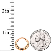 Load image into Gallery viewer, 16G 3/8 Rose Gold Tone Delicate Details Hinged Septum Ring
