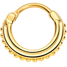 Load image into Gallery viewer, 16G 3/8 Gold Tone Delicate Details Hinged Septum Ring