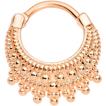 Load image into Gallery viewer, 16G 3/8 Rose Gold Tone Debutante Fashion Hinged Septum Ring