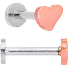 Load image into Gallery viewer, 16G 5/16 Multicolor Internally Threaded Heart Labret Set of 4