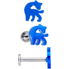 Load image into Gallery viewer, 16G 5/16 Multicolor Internally Threaded Giraffe Labret Set of 4