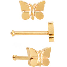 Load image into Gallery viewer, 20G 1/4 Multicolor Butterfly Nose Bone Set of 4
