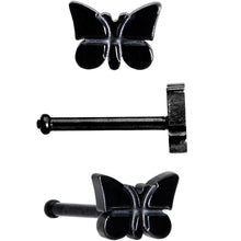 Load image into Gallery viewer, 20G 1/4 Multicolor Butterfly Nose Bone Set of 4