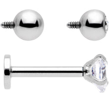 Load image into Gallery viewer, 16G 5/16 Clear CZ Gem Variety Heart Labret Monroe Tragus