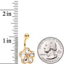 Load image into Gallery viewer, Clear Gem Gold Tone Brilliant and Bold Flower Belly Ring