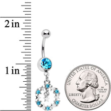Load image into Gallery viewer, Aqua Gem Constellation of Stars Dangle Belly Ring