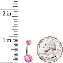 Load image into Gallery viewer, Clear Pink Purple Gem Ultimate Girly Glamour Belly Ring Set of 3