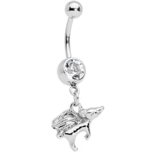 Load image into Gallery viewer, Clear Gem When Pigs Fly Belly Ring Set of 4
