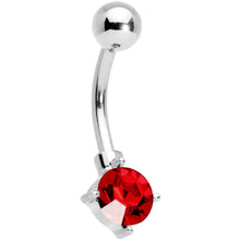 Load image into Gallery viewer, Clear Red Gem Holiday Santas Cap Christmas Dangle Belly Ring Set of 4