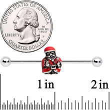 Load image into Gallery viewer, 14G Red Santa Claus Industrial Barbell 38mm