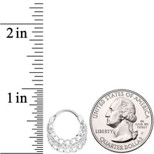 Load image into Gallery viewer, 16G 3/8 Clear CZ Gem Chain Hinged Septum Ring