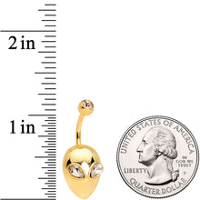 Load image into Gallery viewer, Clear Gem Gold Tone Alien Invader Belly Ring