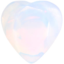 Load image into Gallery viewer, White Opalite Faceted Heart Single Flare Plug Set 6mm to 25mm