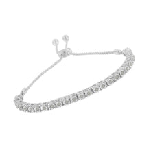 Load image into Gallery viewer, 10K Yellow Gold over .925 Sterling Silver 1/4 Cttw Miracle-Set Diamond 4â€-10†Adjustable Bolo Tennis Bracelet (I-J Color, I3 Clarity)