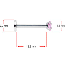 Load image into Gallery viewer, 16G 3/8 Clear Pink Blue CZ Gem Labret Tragus Set of 3