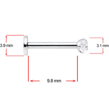 Load image into Gallery viewer, 16G 3/8 Red Green CZ Gem Holiday Star Labret Tragus Set of 3