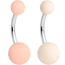 Load image into Gallery viewer, Matte Peaches and Cream Belly Ring Set of 4