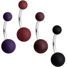Load image into Gallery viewer, Muted Matte Tones Belly Ring Set of 4