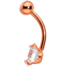 Load image into Gallery viewer, Clear Gem Rose Gold Tone Large and Small Gem Belly Ring