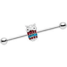 Load image into Gallery viewer, 14G Happy Holiday Hoot Owl Industrial Barbell 38mm