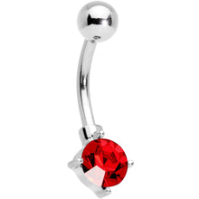 Load image into Gallery viewer, Clear Gem Red Holiday Gift Ornament Belly Ring Set of 4