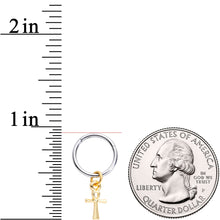 Load image into Gallery viewer, 16G 3/8 Gold Tone Egyptian Ankh Hinged Dangle Segment Ring
