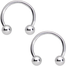 Load image into Gallery viewer, 14G 13mm Outer Space Aliens Horseshoe Nipple Ring Set