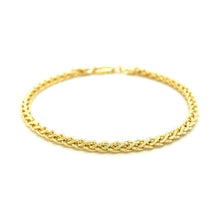 Load image into Gallery viewer, 3.3mm 14k Yellow Gold Light Weight Wheat Bracelet