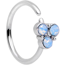 Load image into Gallery viewer, 20G 5/16 Light Blue Faux Opal Triad Seamless Circular Ring