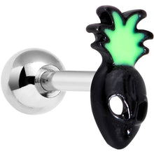 Load image into Gallery viewer, 16G 1/4 Green Black Pineapple Alien Cartilage Tragus Earring