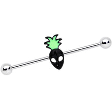 Load image into Gallery viewer, 14G Green Black Sneaky Pineapple Alien 38mm