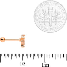 Load image into Gallery viewer, 18G 5/16 Clear CZ Rose Gold Tone Flower Cartilage Tragus Earring