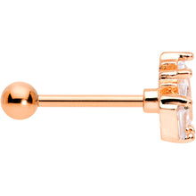 Load image into Gallery viewer, 18G 5/16 Clear CZ Rose Gold Tone Crown Cartilage Tragus Earring