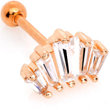 Load image into Gallery viewer, 18G 5/16 Clear CZ Rose Gold Tone Crown Cartilage Tragus Earring