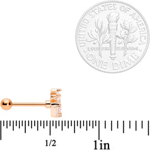 Load image into Gallery viewer, 18G 5/16 Clear CZ Rose Gold Tone Crown Cartilage Tragus Earring