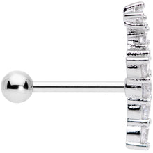 Load image into Gallery viewer, 18G 5/16 Clear CZ Gem Spray of Stars Cartilage Tragus Earring