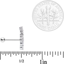 Load image into Gallery viewer, 18G 5/16 Clear CZ Gem Spray of Stars Cartilage Tragus Earring
