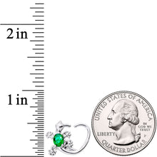 Load image into Gallery viewer, 16G 3/8 Green Gem Love Lizard Right Heart Closure Ring