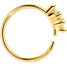 Load image into Gallery viewer, 20G 5/16 Clear CZ Gem Gold Tone Arrowhead Seamless Circular Ring