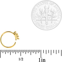 Load image into Gallery viewer, 20G 5/16 Clear CZ Gem Gold Tone Arrowhead Seamless Circular Ring
