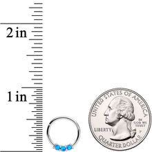 Load image into Gallery viewer, 16G 3/8 Blue Synthetic Opal Hinged Segment Ring