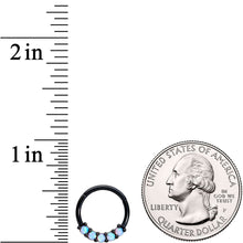 Load image into Gallery viewer, 16G 3/8 Synthetic Opal Black Hinged Segment Ring