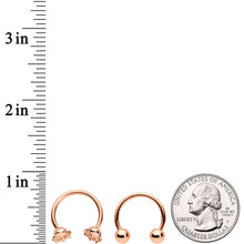 Load image into Gallery viewer, 14G Rose Gold Tone Outer Space UFO Horseshoe Nipple Ring Set of 4
