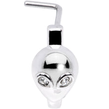 Load image into Gallery viewer, 20G Clear Gem Alien Invader Faux Hoop L Shaped Nose Ring