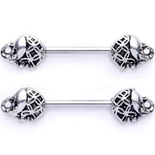 Load image into Gallery viewer, 14G 5/8 Whimsical Round Elephant Barbell Nipple Ring Set